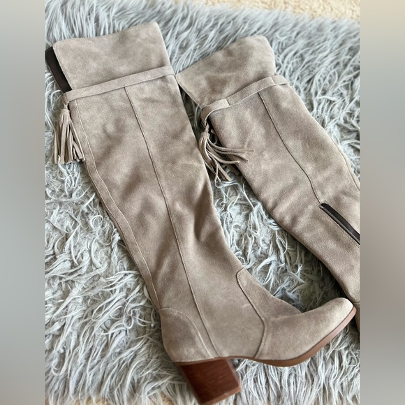 Sole Society | Shoes | Sole Society Erika Mushroom Grey Suede Knee High ...